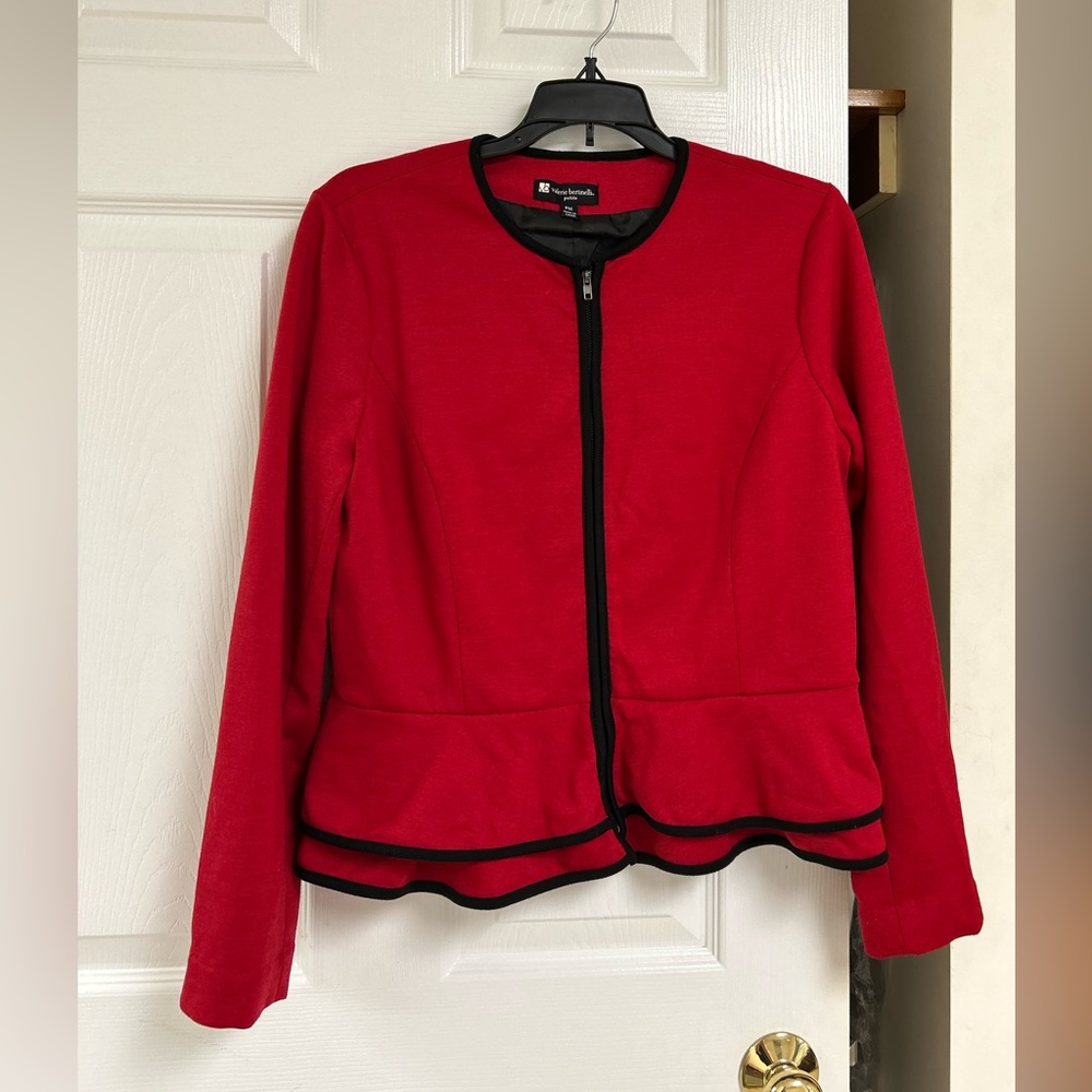 Valerie Bertinelli, Petite M red peplum blazer